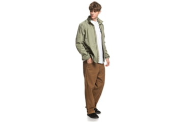 Image of Quiksilver Waterman Shell Shock Water-Repellent Windbreaker Jacket - Mens, Deep Lichen Green, Large, EQMJK03023-TPC0-L