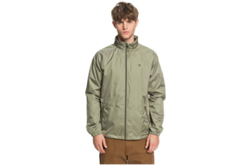 Image of Quiksilver Waterman Shell Shock Water-Repellent Windbreaker Jacket - Mens, Deep Lichen Green, Large, EQMJK03023-TPC0-L