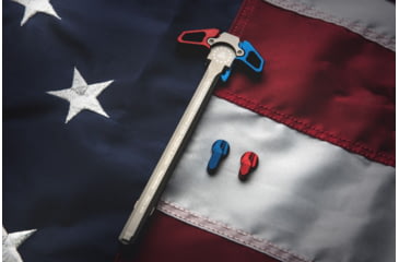 Image of Radian Weapons 4th of July 2020 Combo Set, Raptor Charging Handle, AR-15/ M16, Ambidextrous + Talon Safety Selector, Long &amp; Short, Anodized, Red/White/Blue, S0005