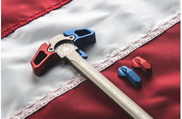 Image of Radian Weapons 4th of July 2020 Combo Set, Raptor Charging Handle, AR-15/ M16, Ambidextrous + Talon Safety Selector, Long &amp; Short, Anodized, Red/White/Blue, S0005
