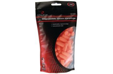 Image of Radians Disposable Foam Earplugs Orange 50 Pair Uncorded Resealable Bag