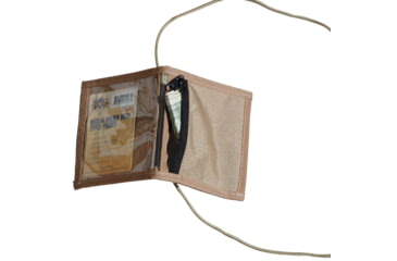 Image of Raine Tactical Gear Neck ID Holder w/ Zipper Pocket, Desert Tan, 025JNZT