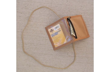 Image of Raine Tactical Gear Neck ID Holder w/ Zipper Pocket, Desert Tan, 025JNZT