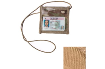 Image of Raine Tactical Gear Neck ID Holder w/ Zipper Pocket, Heavy-duty vinyl, Coyote Brown, 025JNZCY