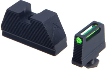 Image of Rainier Arms Fiber Optic Suppressor Height Sight Set For Glock, Logo, Black, RA-GLK-FO-SUP-SET-LG