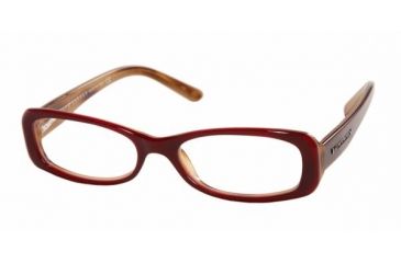 Image of Ralf Lauren RL6004 Eyeglasses Styles Top Bordeaux/White/Brown Wood Frame w/Non-Rx 50 mm Diameter Lenses, 5015-5016