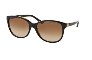Image of Ralph Lauren DECO EVOLUTION RL8116 Sunglasses 526013-57 - Top Black/Havana Frame, Gradient Brown Lenses