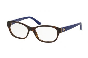 Image of Ralph Lauren RL6148 Single Vision Prescription Eyeglasses 5566-53 - Shiny Dark Havana Frame