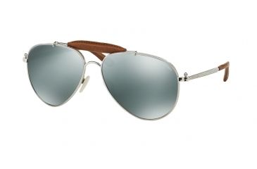 Image of Ralph Lauren RL7045KQ Sunglasses 926340-58 - Gold Plated Palladium Frame, Green Mirror Silver Lenses