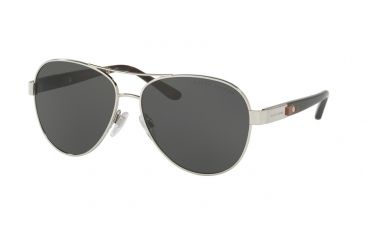 Image of Ralph Lauren RL7054Q Sunglasses 900187-59 - Silver Frame, Gray Lenses