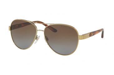Image of Ralph Lauren RL7054Q Sunglasses 9116T5-59 - Light Gold Frame, Gradient Brown Polar Lenses