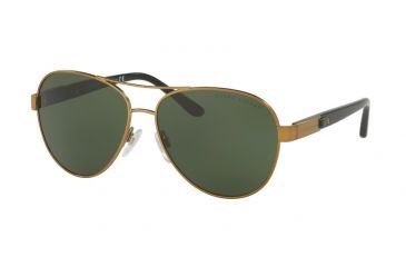 Image of Ralph Lauren RL7054Q Sunglasses 932471-59 - Antique Brass Frame, Black Lenses