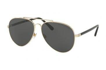 Image of Ralph Lauren RL7058 Sunglasses 911687-62 - Light Gold Frame, Gray Lenses