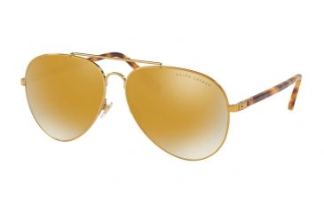 Image of Ralph Lauren RL7058 Sunglasses 93117P-62 - Antique Gold Frame, Mirror Gold Multilayer Lenses