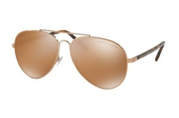 Image of Ralph Lauren RL7058 Sunglasses 93362T-62 - Rose Gold Frame, Brown Mirror Gold Polar Lenses