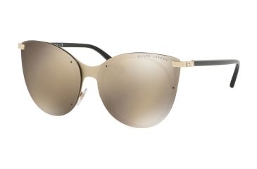Image of Ralph Lauren RL7059 Sunglasses 91165A-63 - Pale Gold Frame, Gold Mirror Lenses