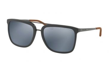 Image of Ralph Lauren RL8164 Sunglasses 5635Y6-58 - Matte Grey Frame, Matte Mirror Grey Lenses