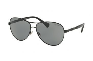 Image of Ralph RA4117 Sunglasses 318087-59 - Satin Black/Black Frame, Grey Solid Lenses