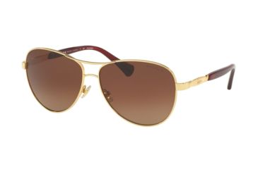 Image of Ralph RA4117 Sunglasses 3181T5-59 - Light Gold/Burgundy Frame, Brown Gradient Polarized Lenses