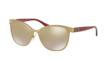 Image of Ralph RA4118 Sunglasses 31996E-54 - Gold/Red Frame, Gold Mirror Lenses