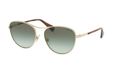 Image of Ralph RA4126 Sunglasses 91168E-57 - Light Gold Frame, Green Gradient Dark Green Lenses