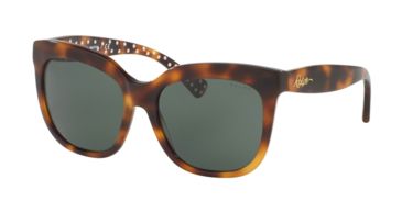 Image of Ralph RA5213 Sunglasses 316071-55 - Tortoise Frame, Green Solid Lenses