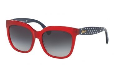 Image of Ralph RA5213 Sunglasses 316111-55 - Red/navy Frame, Grey Gradient Lenses