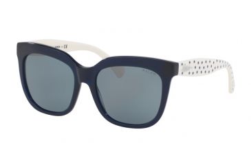 Image of Ralph RA5213 Sunglasses 316280-55 - Navy/White Frame, Blue Solid Lenses