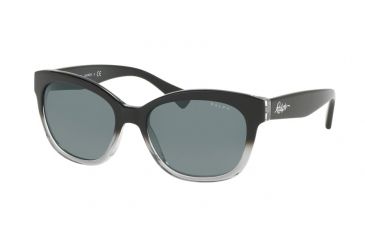 Image of Ralph RA5218 Sunglasses 144887-55 - Black Gradient/black Frame, Grey Solid Lenses