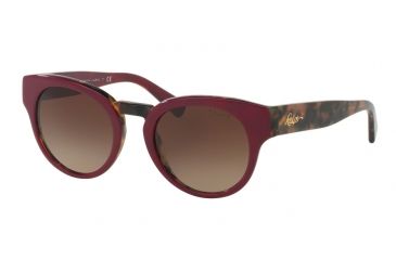 Image of Ralph RA5227 Sunglasses 163213-50 - Berry/tort Frame, Dk Brown Gradient Lenses