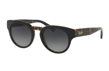 Image of Ralph RA5227 Sunglasses 3164T3-50 - Black/Tort Frame, Grey Gradient Polarized Lenses