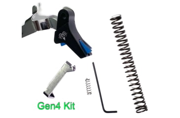 Image of Ramm Tactical Leverage Trigger for Glock Gen4 G17,G19,G22,G23,G26,G27,G31,G32,G33,G34,G35,37,G38,G39 Straight, Black w/blue safety, RT-GK-G4-ST-BU