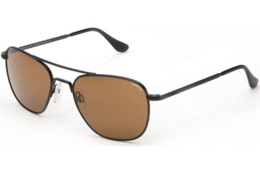 Image of Randolph Aviator Sunglasses, Matte Black Frame, Tan Lens, AF062