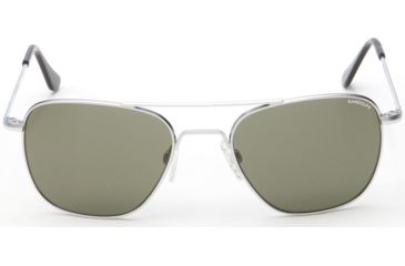 Image of Randolph Aviator Sunglasses, Matte Chrome Frame, Gray Lens, AF130