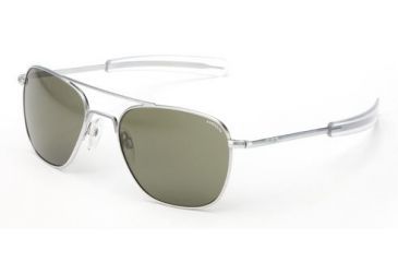 Image of Randolph Aviator Matte Chrome Frame, Gray Polarized Glass Lens, Matte Chrome Frame, 52MM AF24634