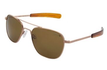 Image of Randolph Aviator Progressive Prescription Sunglasses, Rose Gold Satin Frame, Polarized, AF5Z632PR
