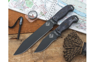 Image of Ranger Knives RD9 Dark Gray Fixed Blade Knife, 14.75in Overall, 9.5in Gray Powder Coated Carbon Steel Blade, Gray Wood Handle, Black Nylon Belt Sheath, 9433SEC