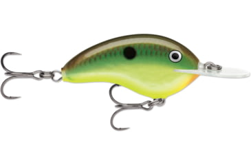 Image of Rapala OG Deep Tiny 07 5/16 oz, 7' Depth, Two #5 Treble Hooks, Hot Copper Green Shad, OGT07HCGSD