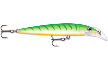 Image of Rapala Scatter Rap Deep Husky Jerk 10, Green Tiger UV, 4in, 3/8oz., SCRDHJ10GTU