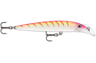 Image of Rapala Scatter Rap Deep Husky Jerk 10, Pink Tiger UV, 4in, 3/8oz., SCRDHJ10PTU