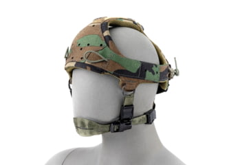 Image of Raptor Tactical Sentinel Skullcrusher GEN 2.0 Tactical Headgear with Bungee Cord, Woodland, One size, RT-SENTINEL-WD-BC