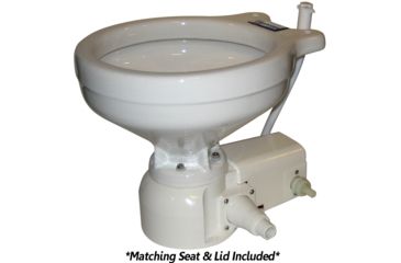 Image of Raritan Sea Era Marine Size Toilet - Press - Fresh Water - 0 &amp; 90 Discharge - Smart Switch - 12V - White 55866