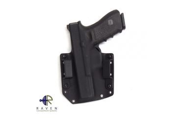 Image of Raven Concealment Outside Waistband Belt Loops, 1.75in, Phantom Modular Holster, Black, Right Hand 1.75 STD LOOPS BK PH RH