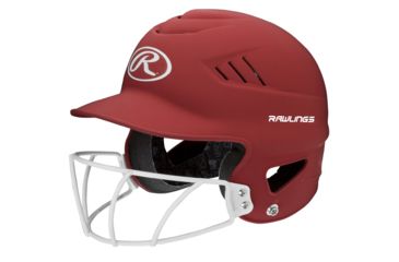 Image of Rawlings Coolflo Highlighter Softball Helmet/Face Guard, Red 1007739