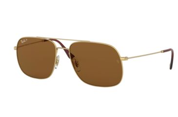 Image of Ray-Ban ANDREA RB3595 Sunglasses 901383-56 - , Dark Brown - Polar Lenses