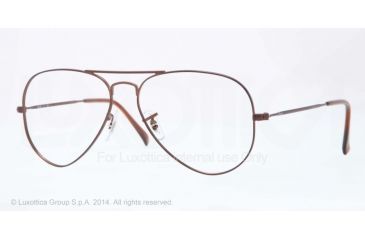 Image of Ray-Ban Aviator Eyeglass Frames RX6049 2758-52 - Matte Dark Brown Frame