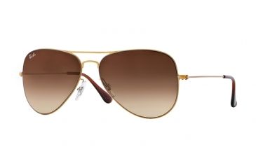 Image of Ray-Ban AVIATOR FLAT METAL RB3513 Progressive Prescription Sunglasses RB3513-149-13-58 - Lens Diameter 58 mm, Frame Color Demi Gloss Sanblast Gold