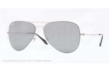 Image of Ray-Ban AVIATOR FLAT METAL RB3513 Progressive Prescription Sunglasses RB3513-154-6G-58 - Lens Diameter 58 mm, Frame Color Demi Gloss Sandblast Silver