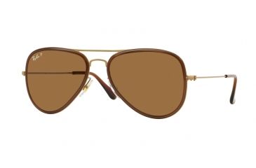 Image of Ray-Ban AVIATOR FLAT METAL RB3513M Single Vision Prescription Sunglasses RB3513M-149-83-56 - Lens Diameter 56 mm, Frame Color Sand Gold/brown