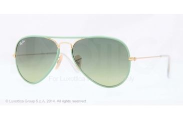 Image of Ray-Ban AVIATOR FULL COLOR RB3025JM Sunglasses 001/3M-58 - Arista Frame, Green Gradient Green Lenses